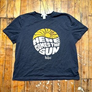 The Beatles Here Comes The Sun H&M T Shirt Mens Large Black Graphic Rockcore